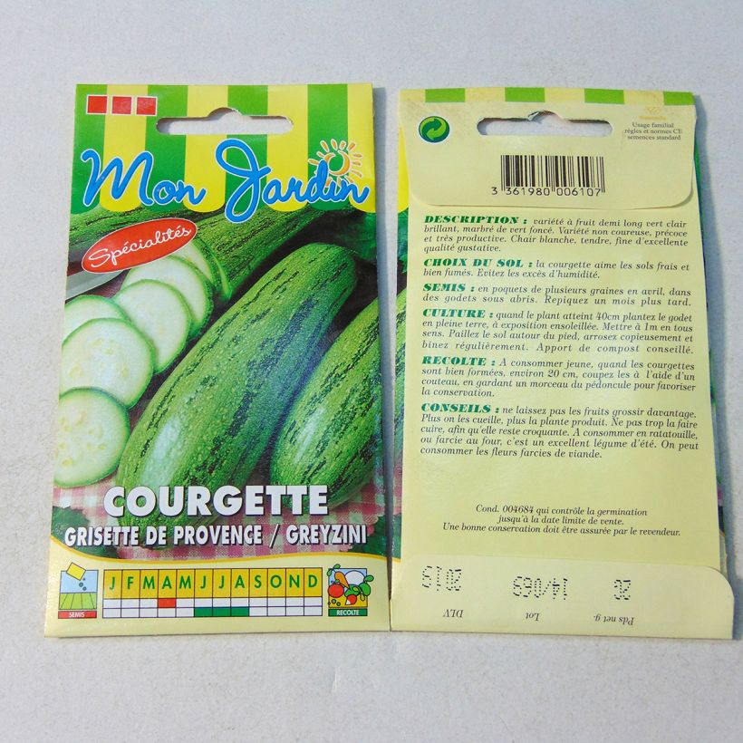 Example of Courgette Grisette de provence - Greyzini per pack of 20 seeds (2g) as you get