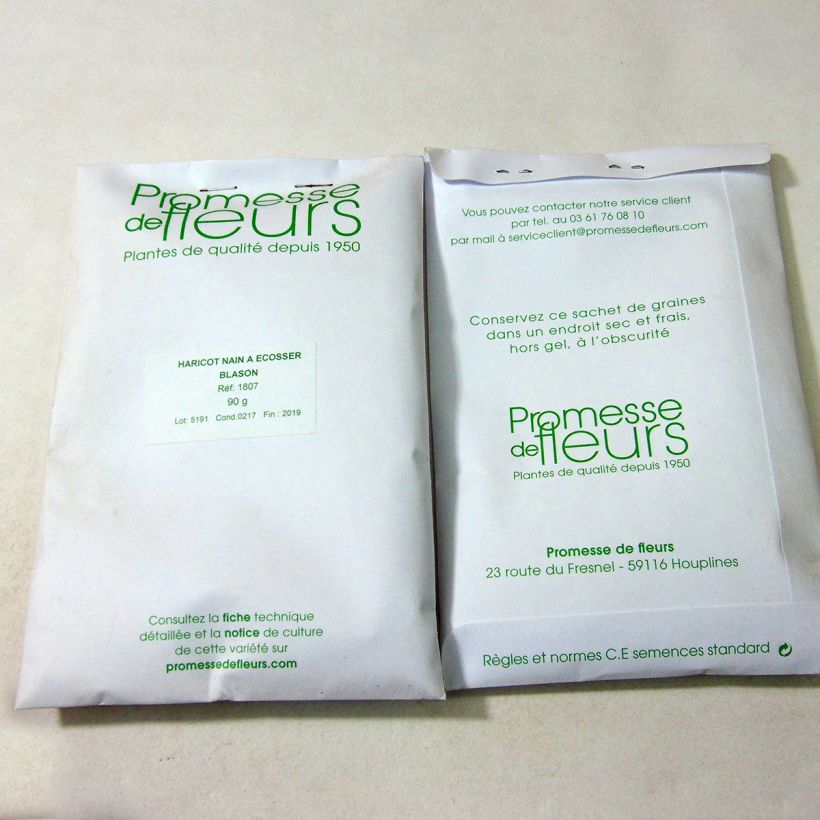 Example of Haricot nain à écosser Blason per pack of 150 seeds (90g) as you get