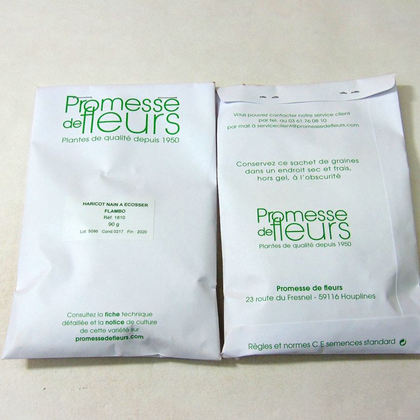 Example of Haricot nain à écosser Flambo per pack of 150 seeds (90g) as you get