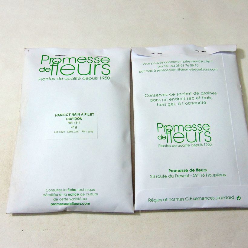 Example of Haricot nain à filet Cupidon per pack of 200 seeds (75g) as you get