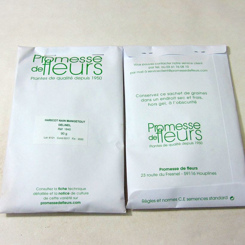 Example of Haricot nain à filet Delinel per pack of 220 seeds (90g) as you get