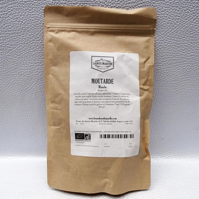 Example of Moutarde Blanche - Engrais vert Bio - Ferme de Sainte Marthe per 150 g seed pack as you get