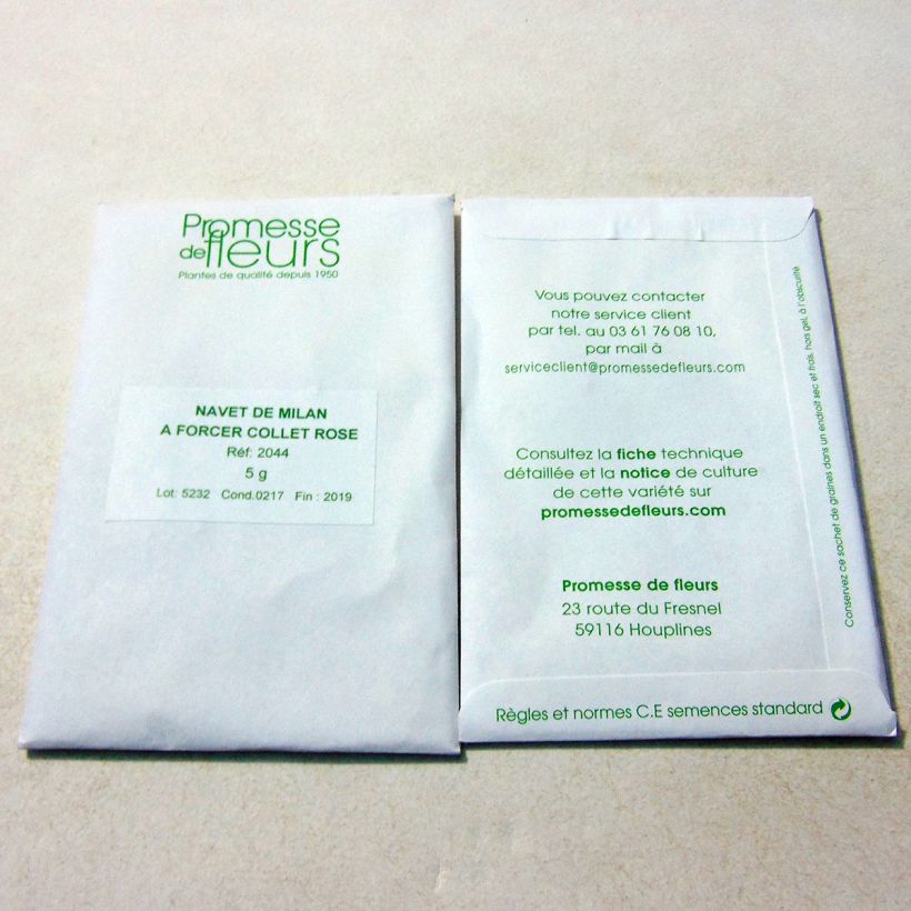 Example of Navet à Forcer Collet Rose - Brassica rapa per pack of 2000 seeds (5g) as you get