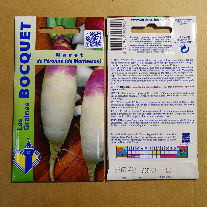 Example of Navet de Péronne (de Montesson) per pack of 800 seeds (2g) as you get