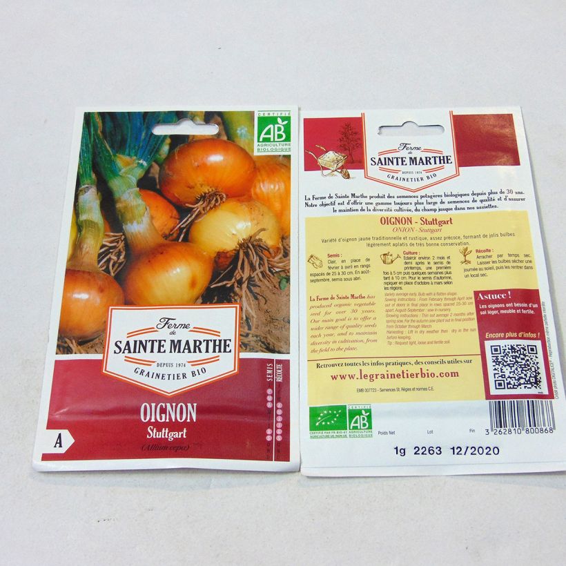 Example of Oignon Stuttgart Bio - Ferme de Sainte Marthe per pack of 250 seeds (1g) as you get