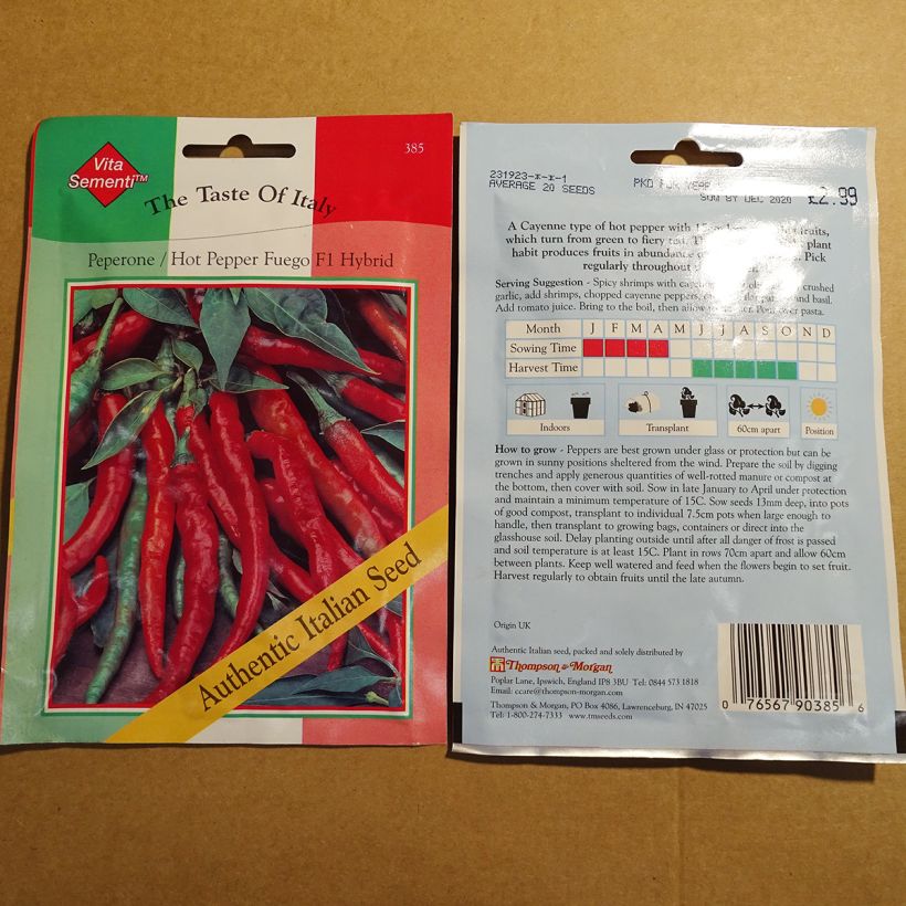 Example of Piment Fuego F1 - Capsicum annuum per pack of 20 seeds as you get