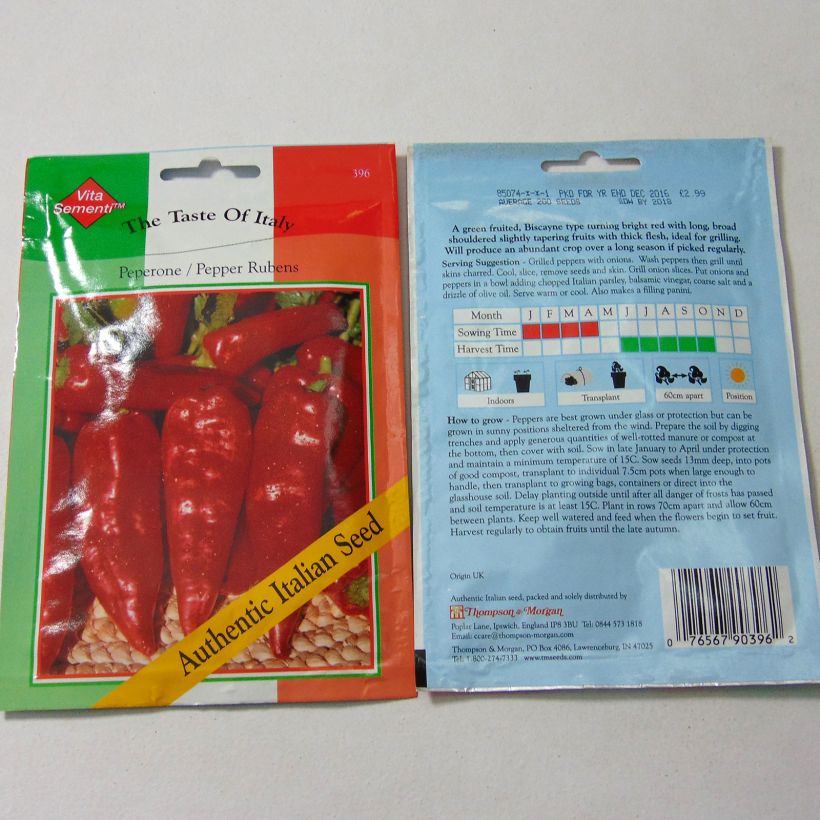 Example of Piment Rubens Lungo Rosso - Capsicum annuum per pack of 200 seeds as you get
