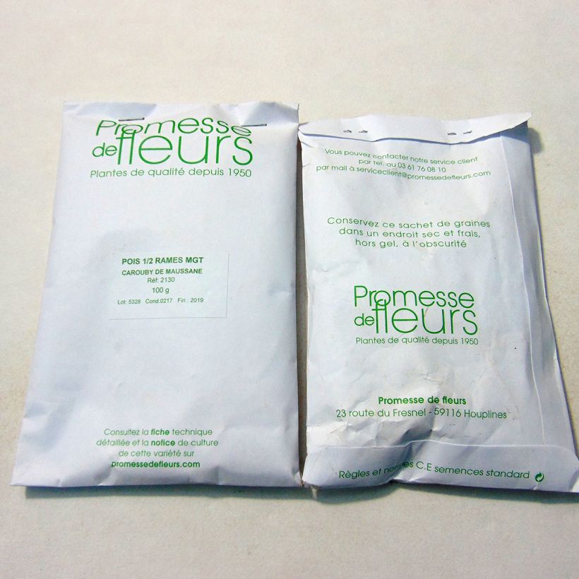 Example of Pois demi-ramant Carouby de Maussane mangetout - Pisum sativum per pack of 250-350 seeds (100g) as you get