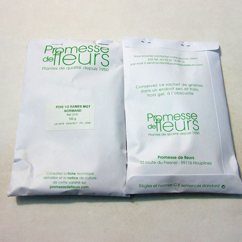 Example of Pois demi-ramant Normand mangetout - Pisum sativum per pack of 250-350 seeds (100g) as you get