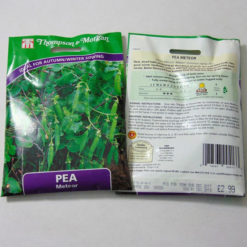 Example of Pois nain Meteor per pack of 250 seeds as you get