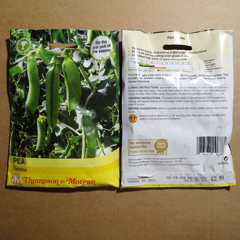Example of Pois nain Twinkle per pack of 250 seeds as you get