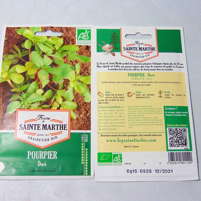 Example of Pourpier Doré Bio - Ferme de Sainte Marthe per pack of 300 seeds as you get