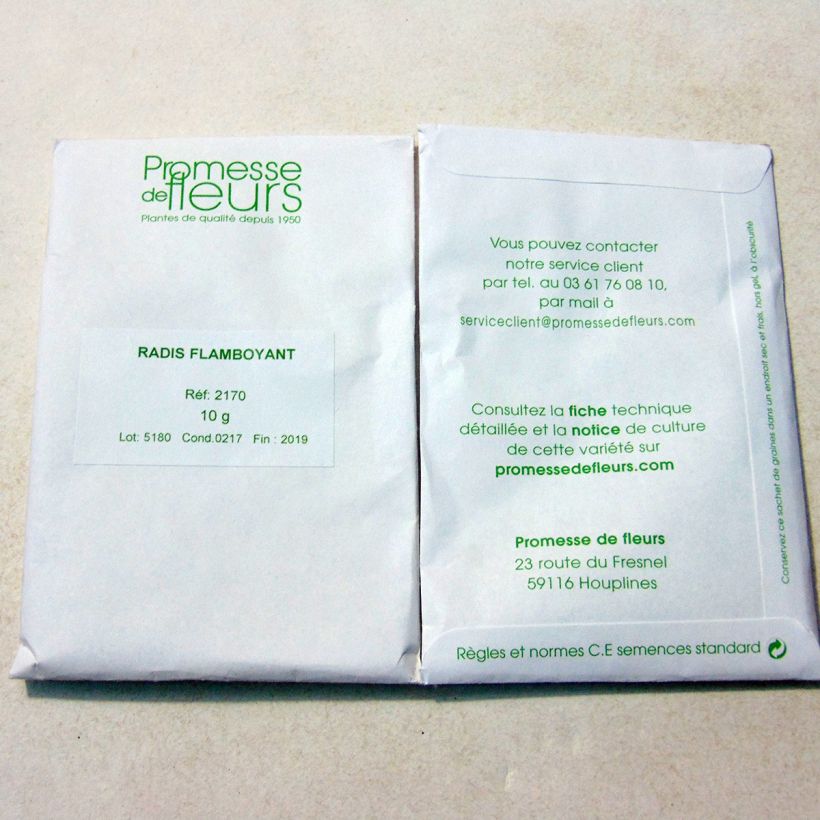 Example of Radis Flamboyant - Raphanus sativus per pack of 1000 seeds (10g) as you get