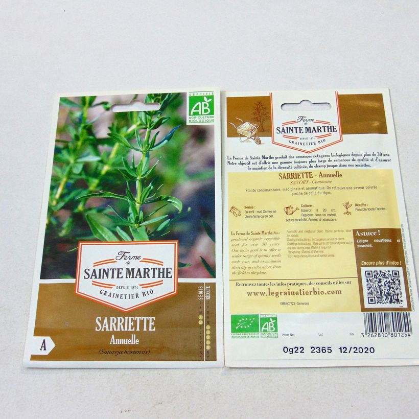 Example of Sarriette annuelle Bio - Ferme de Sainte Marthe per pack of 500 seeds as you get
