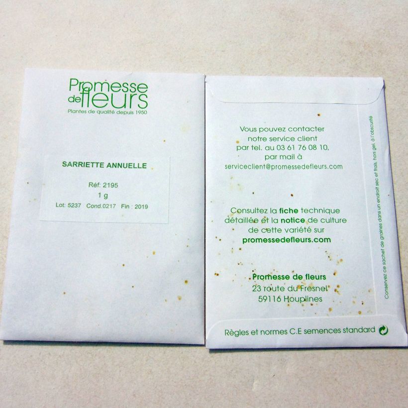 Example of Sarriette annuelle - Satureja hortensis per pack of 1200 seeds (1g) as you get