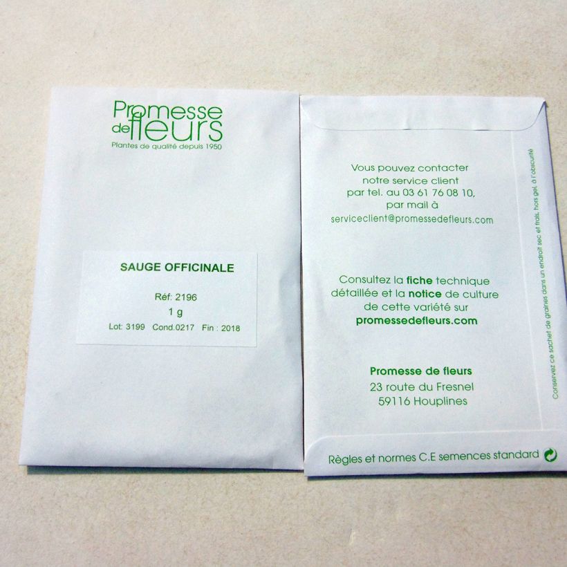 Example of Graines de sauge officinale - Salvia officinalis per pack of 100 seeds (1g) as you get