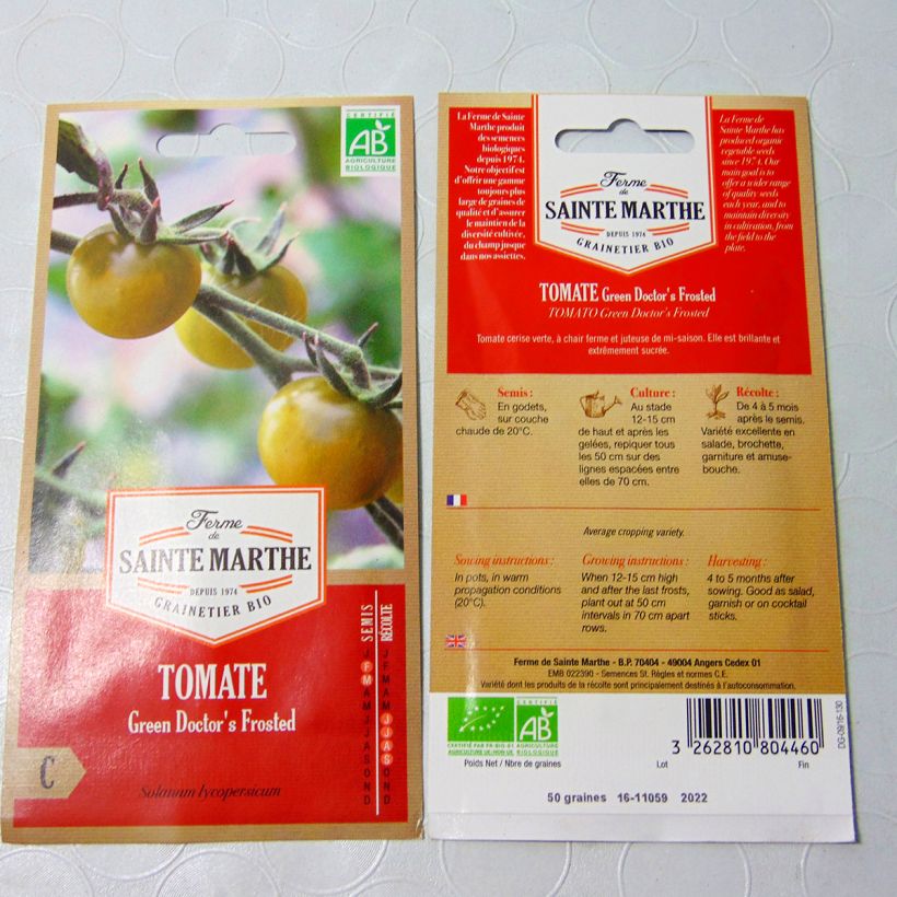 Example of Tomate Green Doctor's Frosted Bio - Ferme de Sainte Marthe per pack of 50 seeds as you get