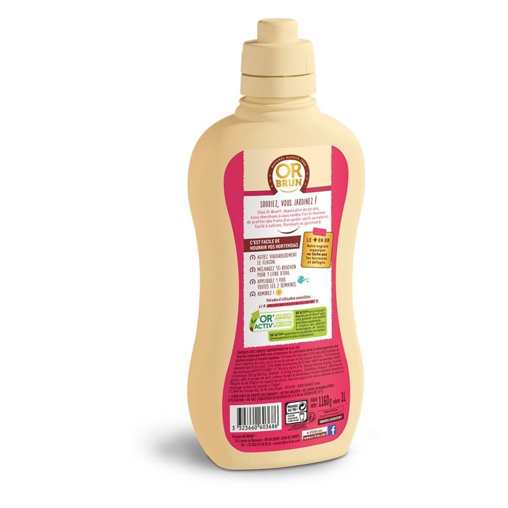 Engrais liquide Hortensias Or Brun en bidon de 1L