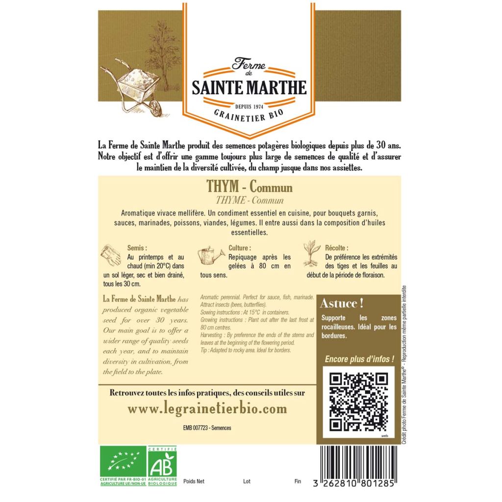 Thym commun AB - Ferme de Ste Marthe
